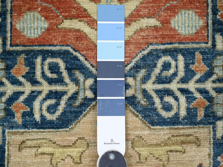 2'7" x 11'9" New Hand Knotted Blue Wool Runner Oriental Rug - MOA10220815