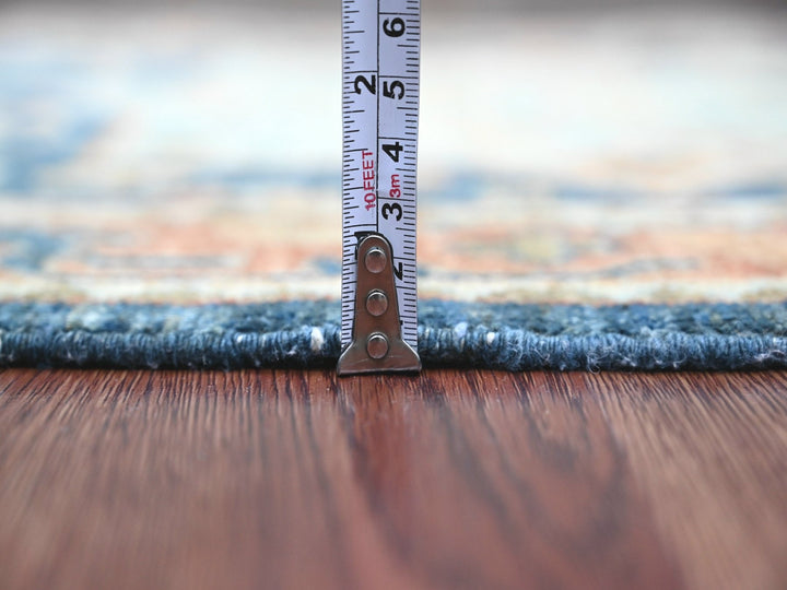 2'7" x 11'9" New Hand Knotted Blue Wool Runner Oriental Rug - MOA10220815