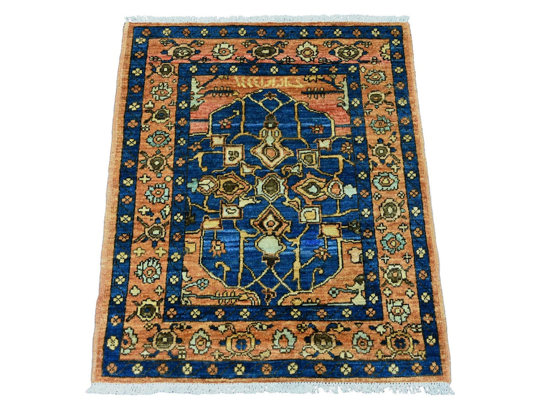 2'10" x 3'4" New Hand Knotted Brown Wool Rectangle Oriental Rug - MOA10220817