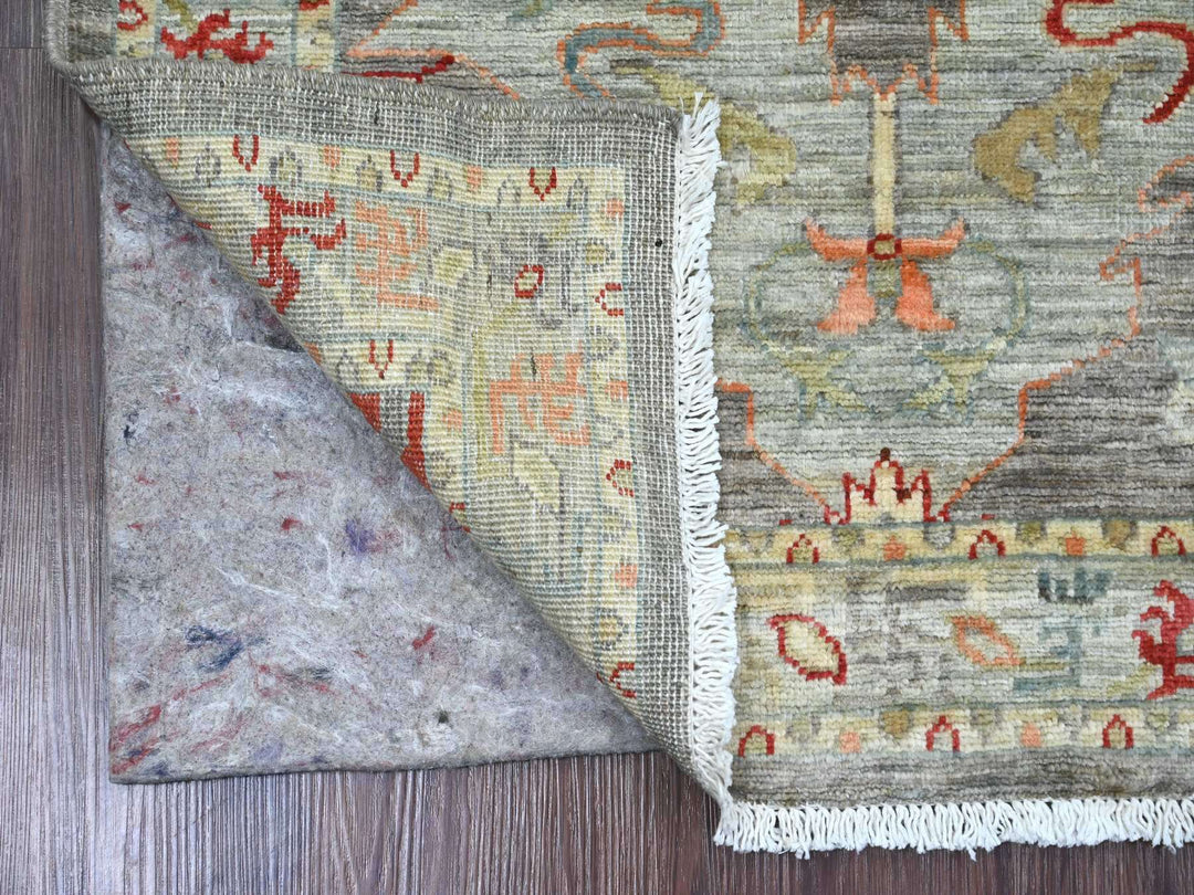 2'8" x 7'8" New Hand Knotted Grey Wool Runner Oriental Rug - MOA10220818