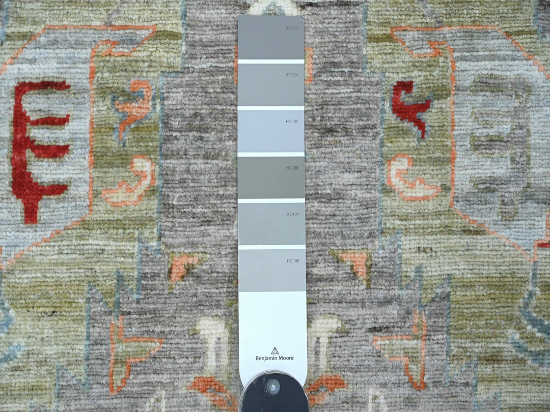 2'8" x 7'8" New Hand Knotted Grey Wool Runner Oriental Rug - MOA10220818