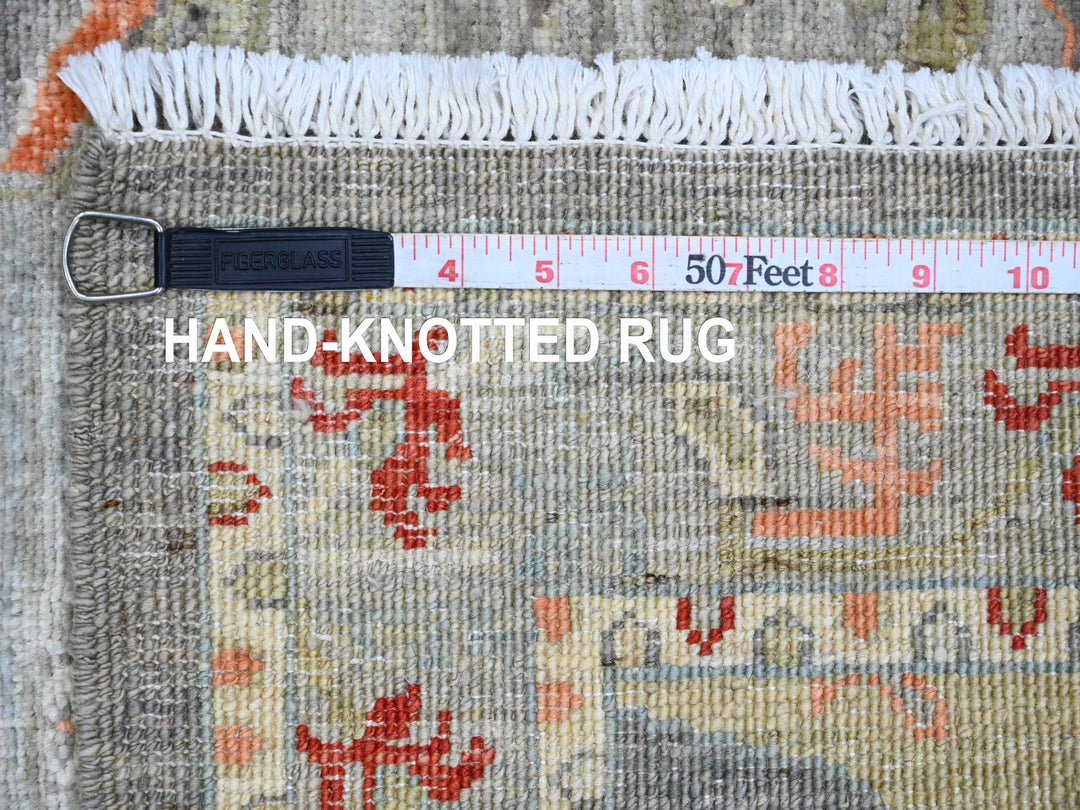 2'8" x 7'8" New Hand Knotted Grey Wool Runner Oriental Rug - MOA10220818