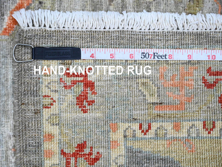 2'8" x 7'8" New Hand Knotted Grey Wool Runner Oriental Rug - MOA10220818