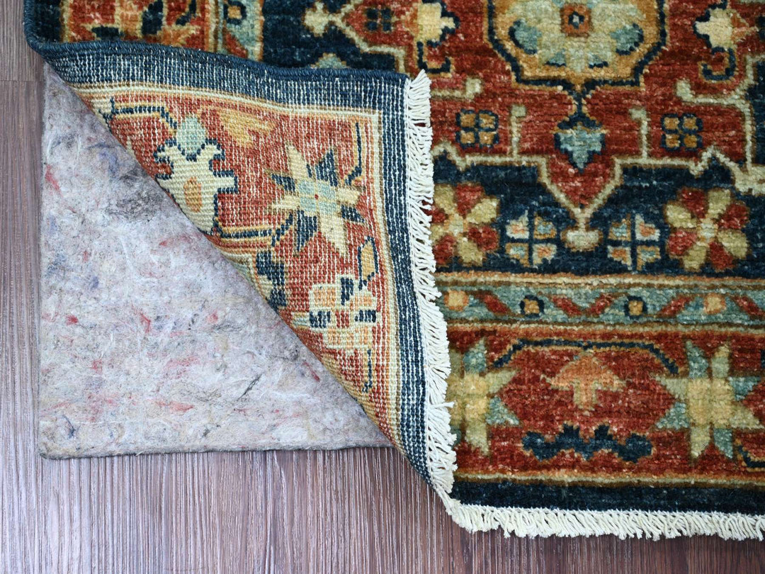 2'7" x 7'11" New Hand Knotted Blue Wool Runner Oriental Rug - MOA10220819