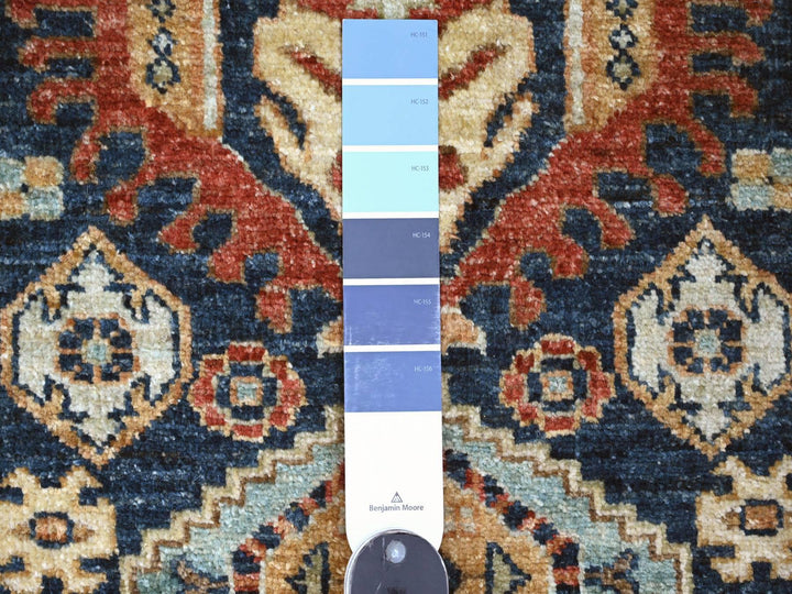 2'7" x 7'11" New Hand Knotted Blue Wool Runner Oriental Rug - MOA10220819