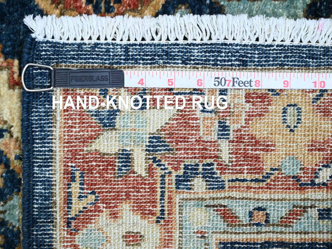 2'7" x 7'11" New Hand Knotted Blue Wool Runner Oriental Rug - MOA10220819