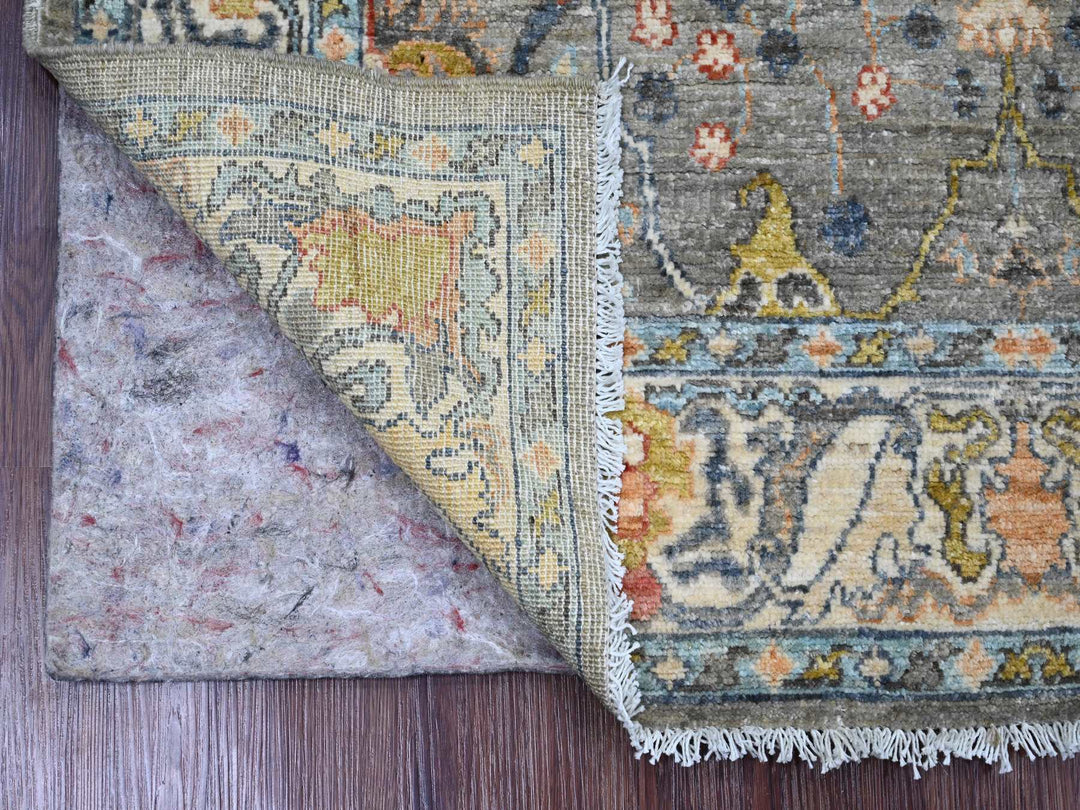 3'11" x 6'1" New Hand Knotted Grey Wool Rectangle Oriental Rug - MOA10220820
