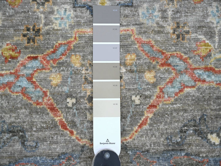 3'11" x 6'1" New Hand Knotted Grey Wool Rectangle Oriental Rug - MOA10220820