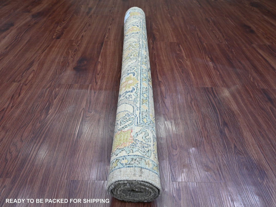 3'11" x 6'1" New Hand Knotted Grey Wool Rectangle Oriental Rug - MOA10220820