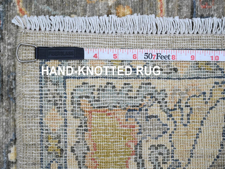 3'11" x 6'1" New Hand Knotted Grey Wool Rectangle Oriental Rug - MOA10220820