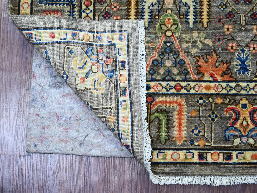4'1" x 9'8" New Hand Knotted Brown Wool Runner Oriental Rug - MOA10220821