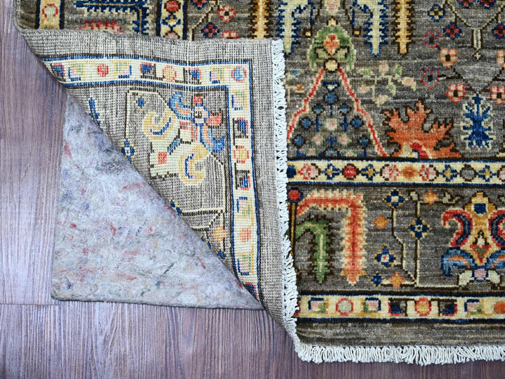 4'1" x 9'8" New Hand Knotted Brown Wool Runner Oriental Rug - MOA10220821