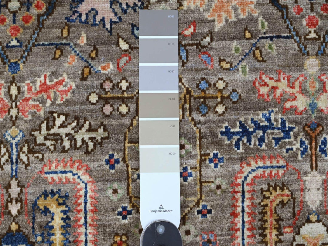 4'1" x 9'8" New Hand Knotted Brown Wool Runner Oriental Rug - MOA10220821
