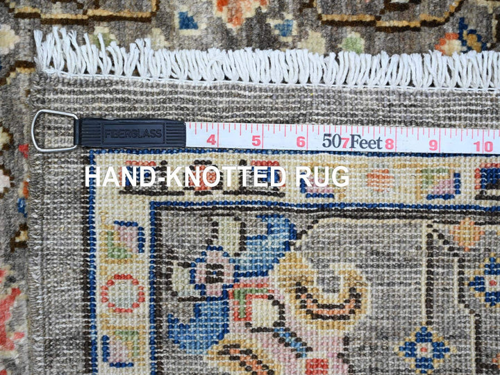 4'1" x 9'8" New Hand Knotted Brown Wool Runner Oriental Rug - MOA10220821