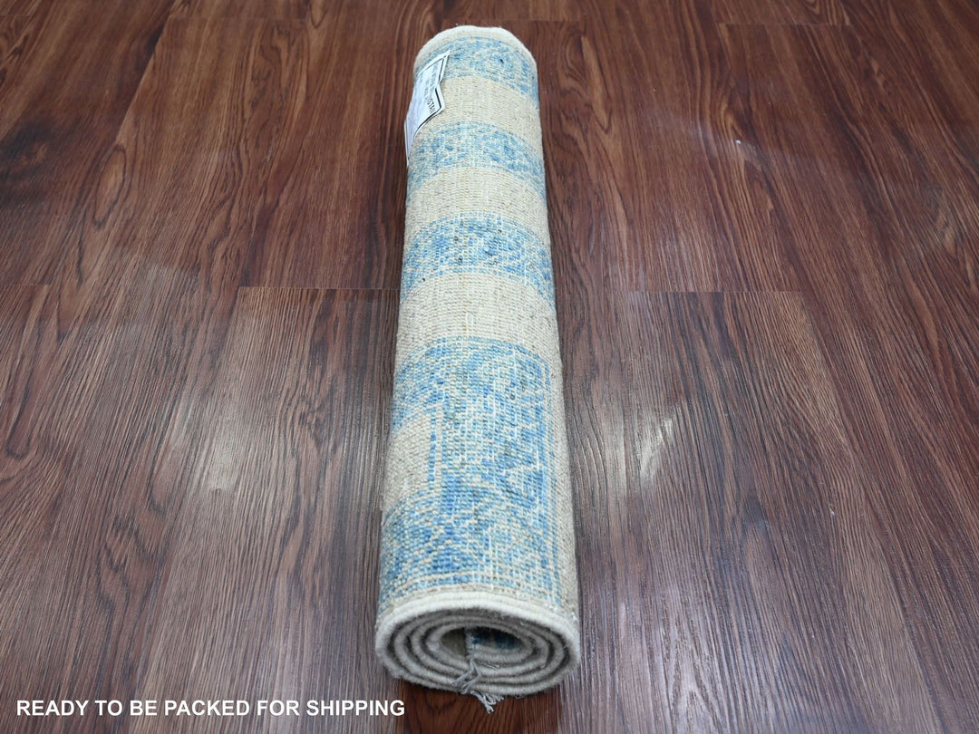 2'0" x 3'1" New Hand Knotted Blue Wool Rectangle Oriental Rug - MOA10220824