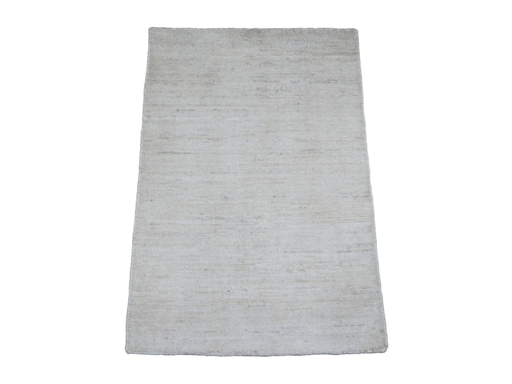 2'0" x 3'0" New Hand Knotted Ivory Wool Rectangle Oriental Rug - MOA10220825