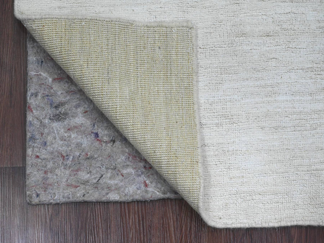2'10" x 4'9" New Hand Knotted Ivory Wool Rectangle Oriental Rug - MOA10220826