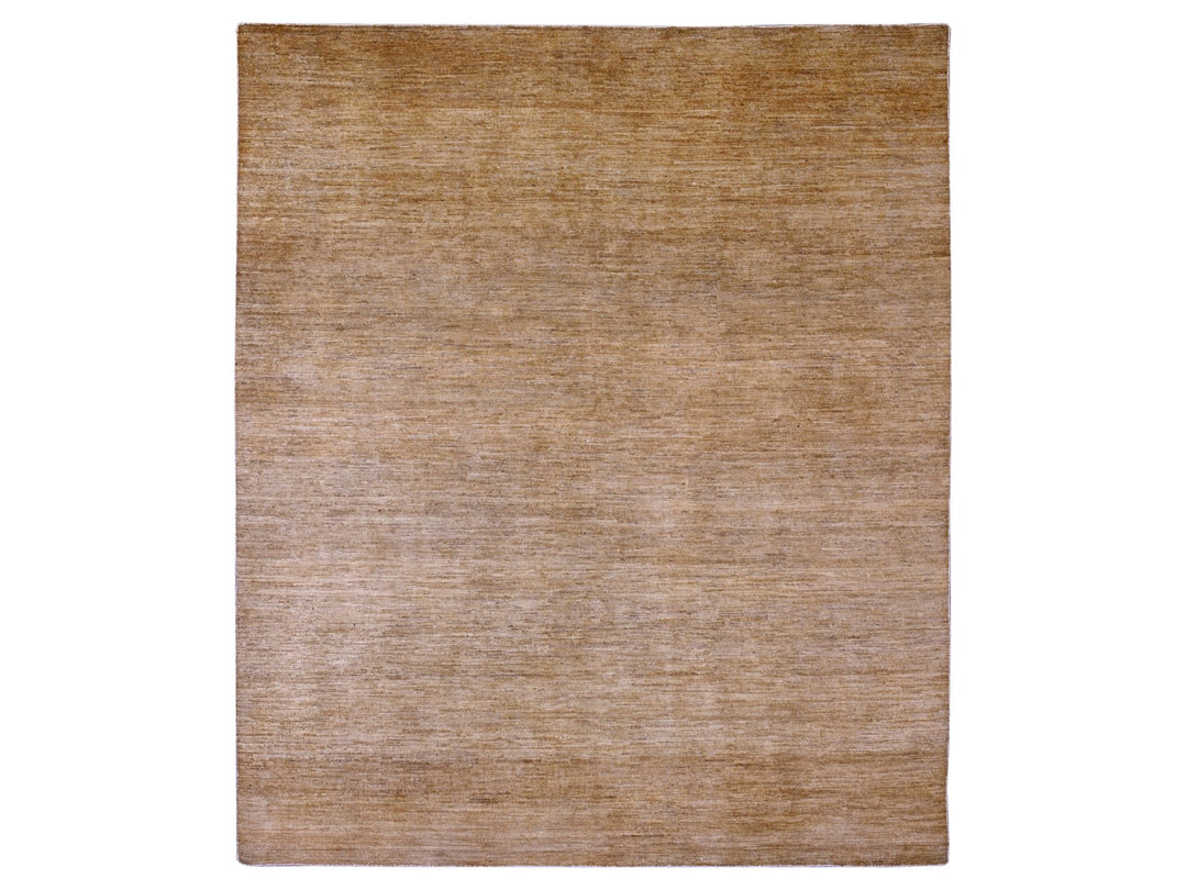 7'10" x 9'5" New Hand Knotted Brown Wool Rectangle Oriental Rug - MOA10220829