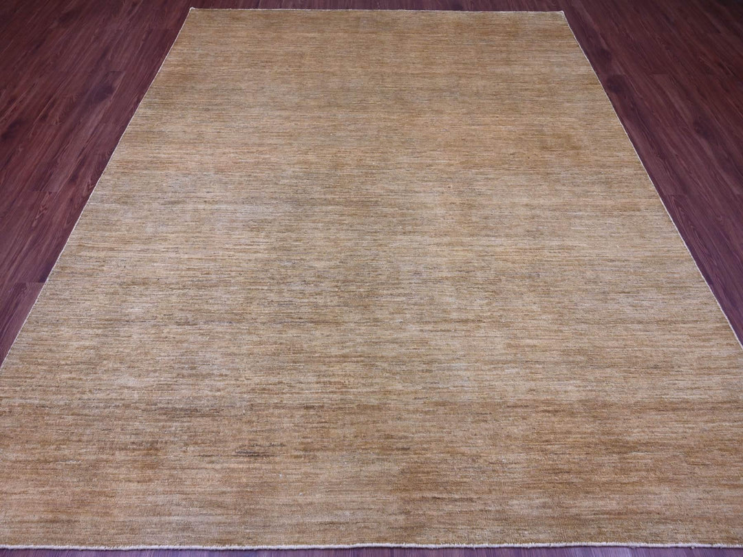 7'10" x 9'5" New Hand Knotted Brown Wool Rectangle Oriental Rug - MOA10220829