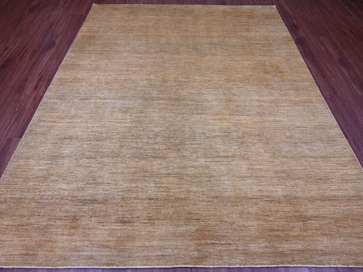 7'10" x 9'5" New Hand Knotted Brown Wool Rectangle Oriental Rug - MOA10220829