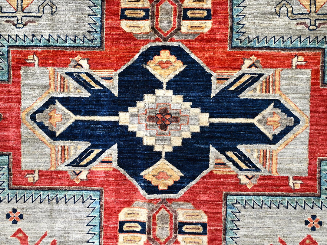 7'10" x 9'9" New Hand Knotted Grey Wool Rectangle Oriental Rug - MOA1022082