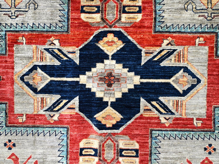 7'10" x 9'9" New Hand Knotted Grey Wool Rectangle Oriental Rug - MOA1022082