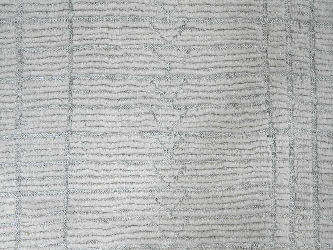8'10" x 12'2" New Hand Knotted Ivory Wool Rectangle Oriental Rug - MOA10220831