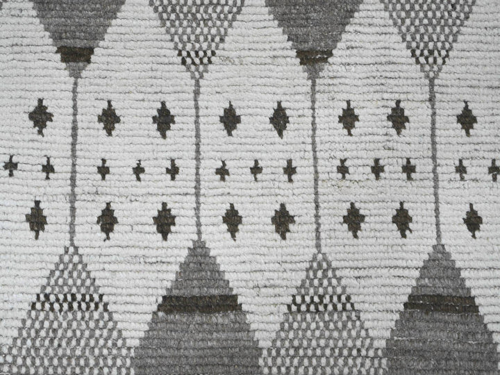 9'3" x 13'2" New Hand Knotted Ivory Wool Rectangle Oriental Rug - MOA10220832
