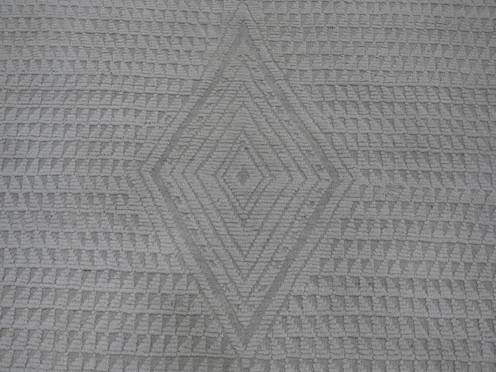 8'10" x 12'8" New Hand Knotted Ivory Wool Rectangle Oriental Rug - MOA10220833