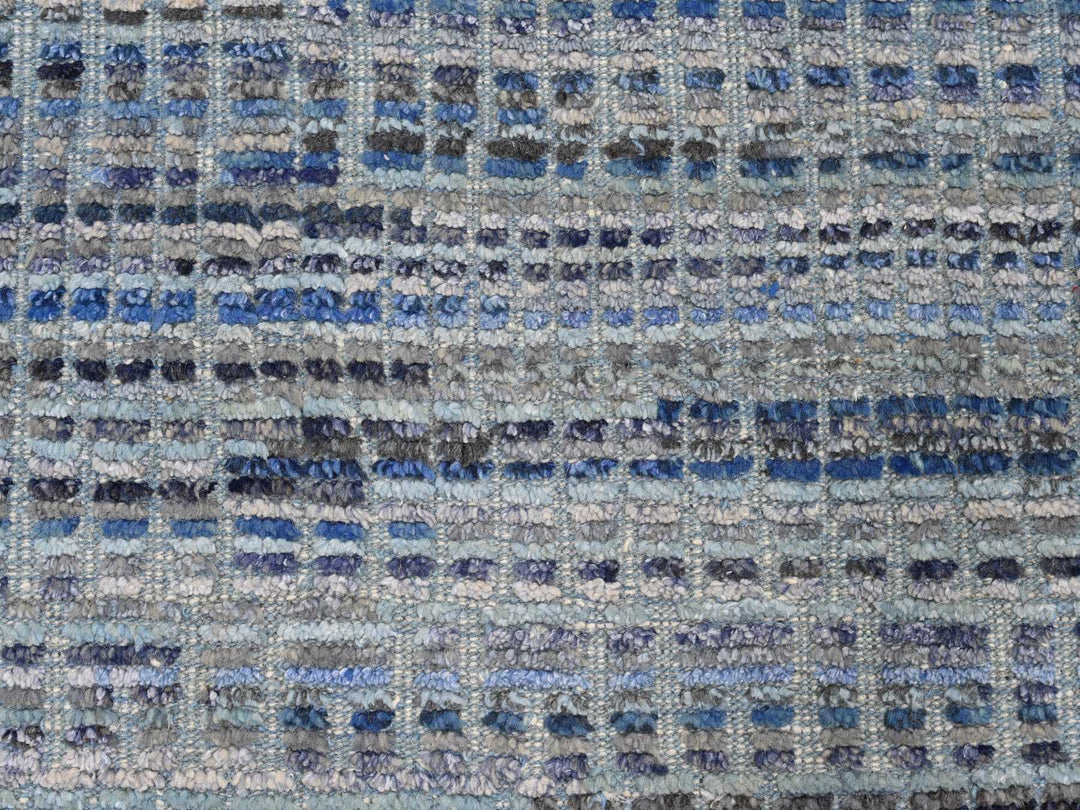 8'1" x 10'8" New Hand Knotted Blue Wool Rectangle Oriental Rug - MOA10220834