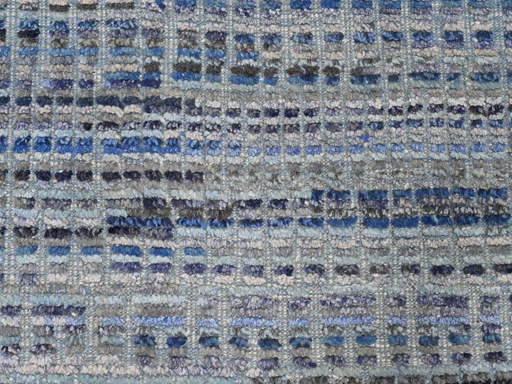 8'1" x 10'8" New Hand Knotted Blue Wool Rectangle Oriental Rug - MOA10220834