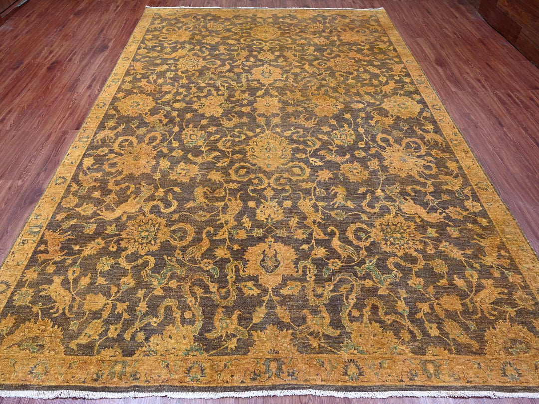 8'6" x 11'10" New Hand Knotted Overdyed Wool Rectangle Oriental Rug - MOA10220837
