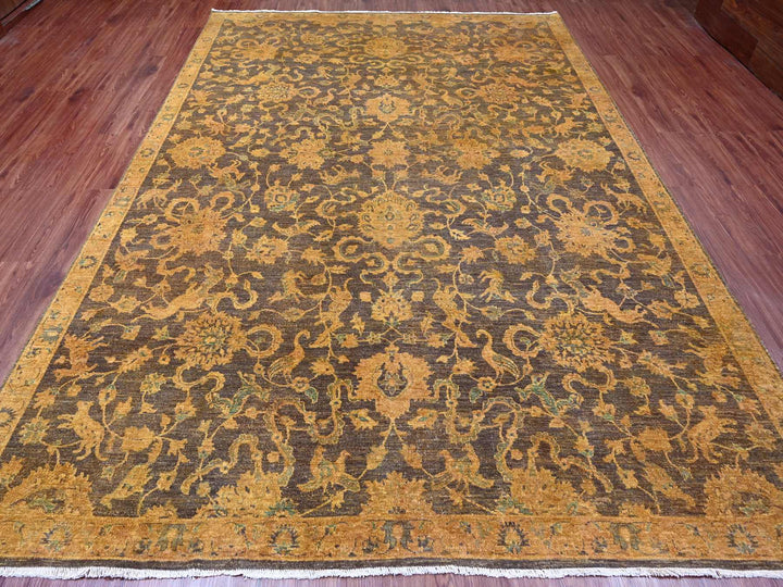 8'6" x 11'10" New Hand Knotted Overdyed Wool Rectangle Oriental Rug - MOA10220837