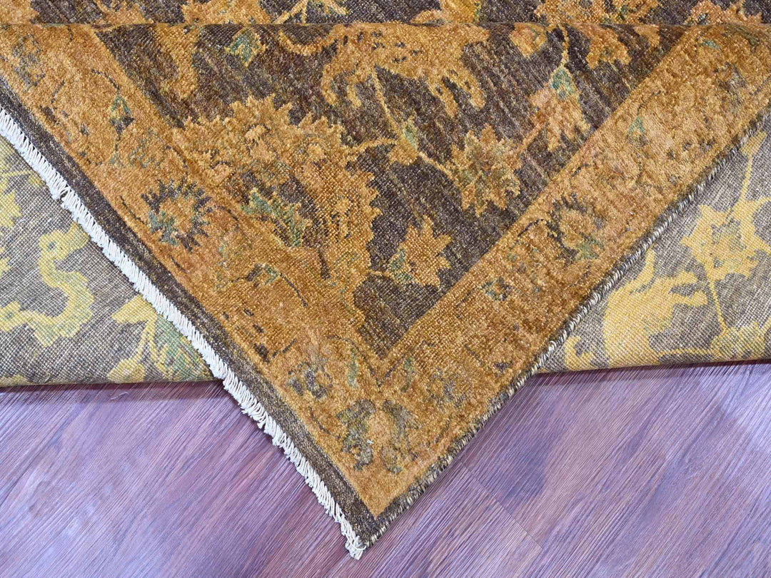 8'6" x 11'10" New Hand Knotted Overdyed Wool Rectangle Oriental Rug - MOA10220837