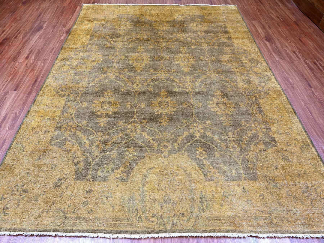 7'10" x 10'1" New Hand Knotted Overdyed Wool Rectangle Oriental Rug - MOA10220838
