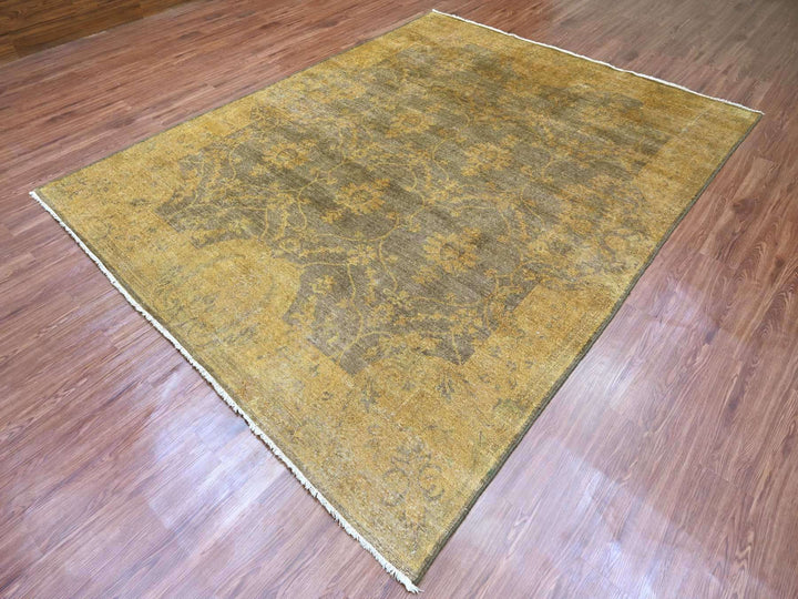 7'10" x 10'1" New Hand Knotted Overdyed Wool Rectangle Oriental Rug - MOA10220838