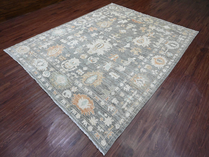 8'0" x 9'8" New Hand Knotted Grey Wool Rectangle Oriental Rug - MOA10220839