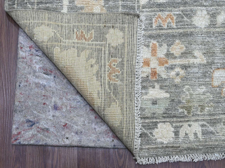8'0" x 9'8" New Hand Knotted Grey Wool Rectangle Oriental Rug - MOA10220839