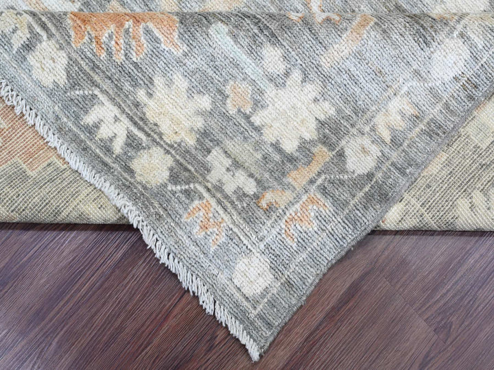 8'0" x 9'8" New Hand Knotted Grey Wool Rectangle Oriental Rug - MOA10220839