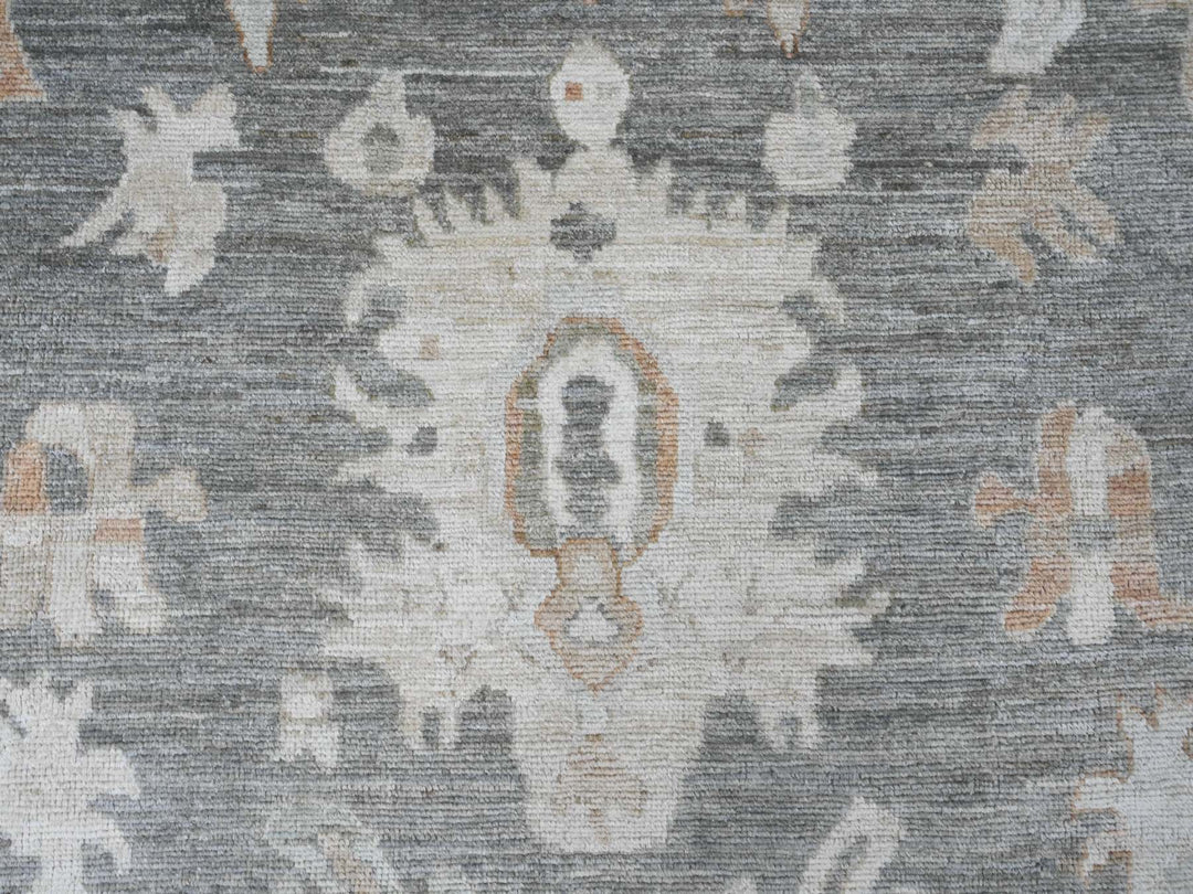 8'0" x 9'8" New Hand Knotted Grey Wool Rectangle Oriental Rug - MOA10220839