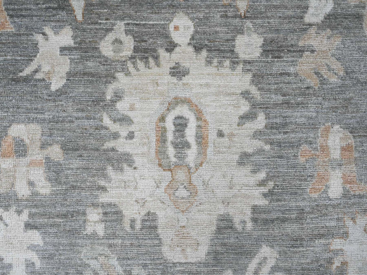 8'0" x 9'8" New Hand Knotted Grey Wool Rectangle Oriental Rug - MOA10220839