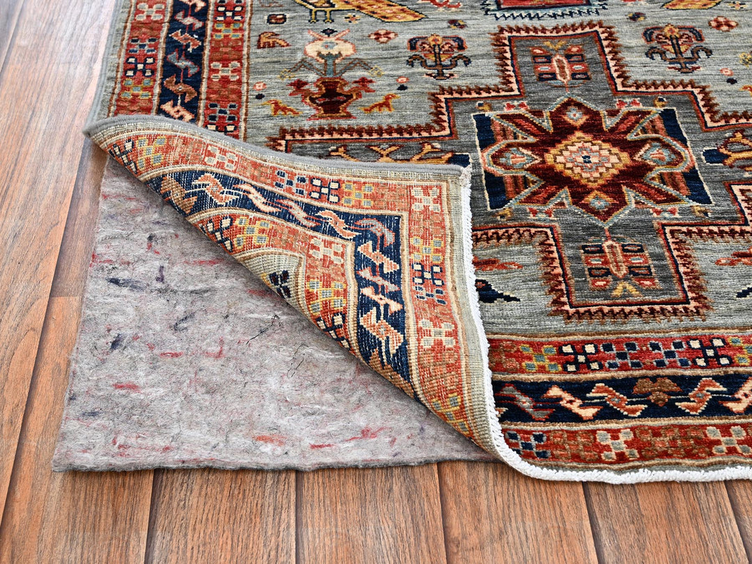 2'11" x 4'11" New Hand Knotted Grey Wool Rectangle Oriental Rug - MOA1022083