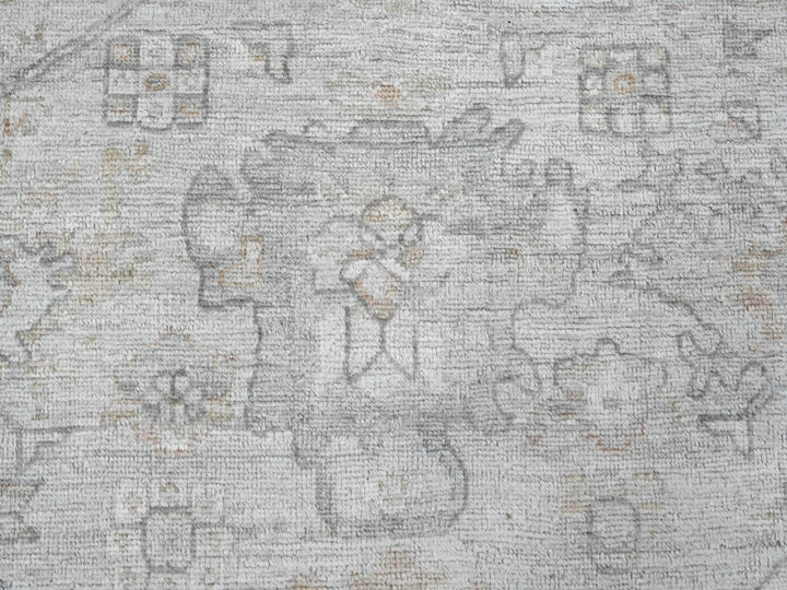 8'0" x 9'10" New Hand Knotted Grey Wool Rectangle Oriental Rug - MOA10220840
