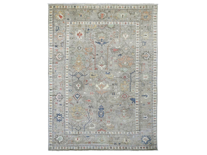 8'6" x 11'2" New Hand Knotted Brown Wool Rectangle Oriental Rug - MOA10220842