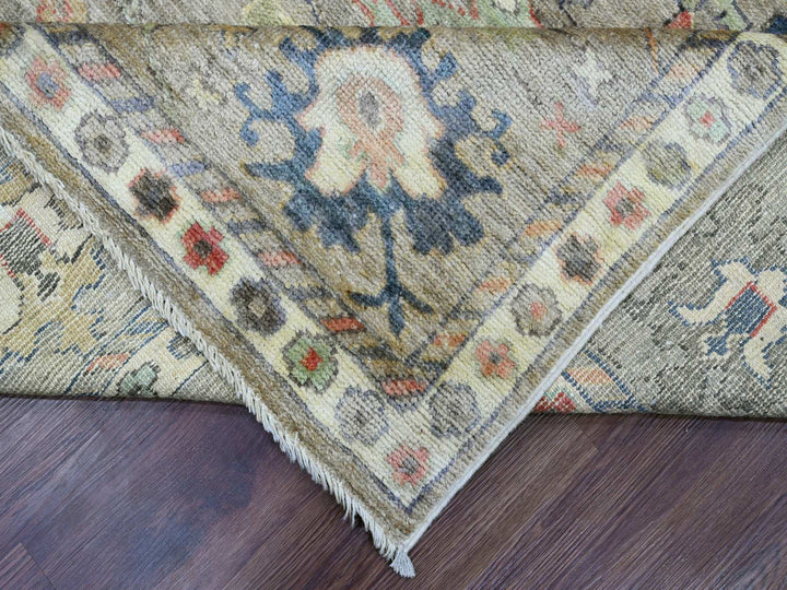 8'6" x 11'2" New Hand Knotted Brown Wool Rectangle Oriental Rug - MOA10220842