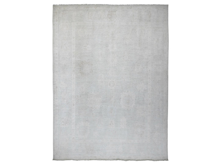 10'0" x 13'8" New Hand Knotted Grey Wool Rectangle Oriental Rug - MOA10220843