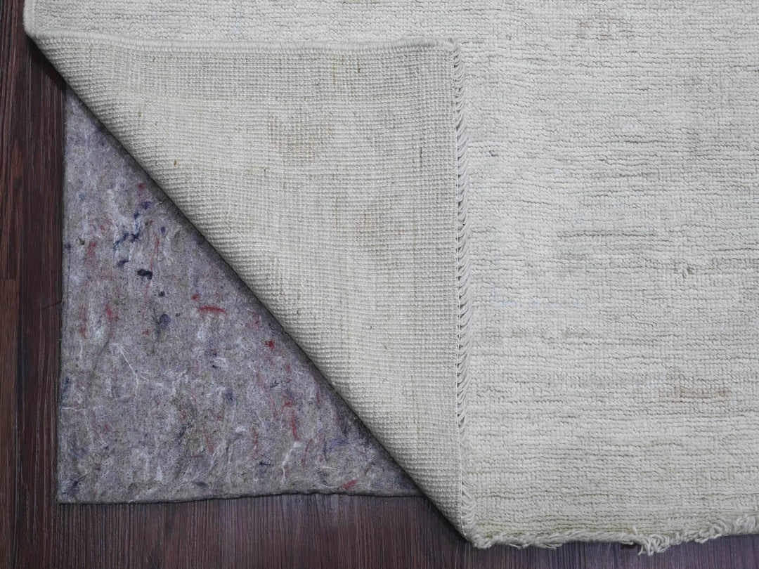 10'0" x 13'8" New Hand Knotted Grey Wool Rectangle Oriental Rug - MOA10220843