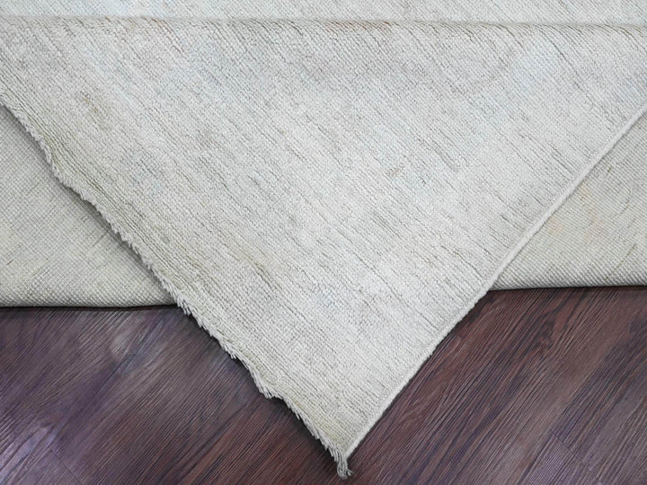 10'0" x 13'8" New Hand Knotted Grey Wool Rectangle Oriental Rug - MOA10220843