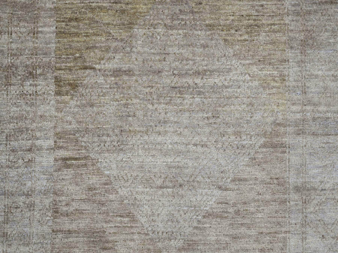 8'2" x 9'7" New Hand Knotted Brown Wool Rectangle Oriental Rug - MOA10220847