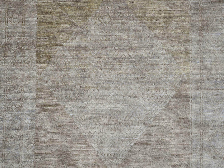 8'2" x 9'7" New Hand Knotted Brown Wool Rectangle Oriental Rug - MOA10220847